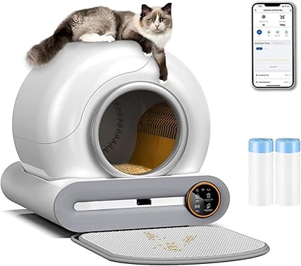 Bac à litière pour chat 65 l autonettoyant